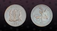 TANZANIA 2500 Shilingi TANZANIA, KM# 39 , Silver, 2500 Shilingi, 1998, Proof, Serengeti Wildlife - Gazelle head and full body portrait. Coin housed in -