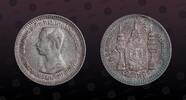 1 Fuang (1/8 Baht) 1907 THAILAND THAILAND, Y# 32a , Silver, 1 Fuang (1/8 Baht) , 1907, Mint Strike, Rama V Phra Maha Chulalongkom. Rare coin in s...