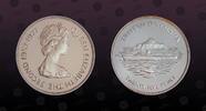 TRISTAN DA CUNHA 25 Pence TRISTAN DA CUNHA , KM# 1a , Silver, 25 Pence, 1977, Proof, Queen's Silver Jubilee. Rev. Ship. Coin in excellent condition! -