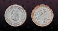 TUNISIA, KM# 305 , Silver, 5 Dinars, 1976, Mint Strike, 20th Anniversary of Independence. In older KM catalog there is listed p