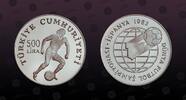 TURKEY 500 Lira TURKEY, KM# 952 , Silver, 500 Lira, 1982, Proof, World Champioship Soccer - Madrid. Coin in excellent condition! -