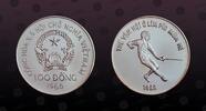 VIETNAM 100 Dong VIETNAM, KM# 24 , Silver, 100 Dong, 1986, Mint Strike, Seoul Olympics - Fencer. Coin housed in Original Mint capsule! Coin in ex -