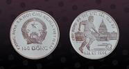 VIETNAM 100 Dong VIETNAM, KM# 70 , Silver, 100 Dong, 1992, Poorf, World Cup 1994 - Soccer player with US Capital building in background. Coin hou -