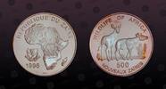ZAIRE 500 Nouveaux Zaires ZAIRE, KM# 22 , Silver, 500 Nouveaux Zaires, 1996, Proof, Wildlife of Africa - two Okapi. Sharp strike! Coin in excellent condit -