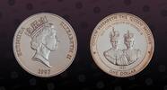 BERMUDA 1 Dollar BERMUDA, KM# 126 , Silver, 1 Dollar, 1997, Proof, 1937 Coronation portrait. Smaller size. Scarce! Diameter 28,40 mm. Coin in ex -