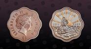 BERMUDA, KM# 116a , Silver, 2 Dollars, 1999, Proof, Millennium. Shape: Scalloped. Coin housed in Original Mint capsule! Coin in