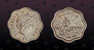 BERMUDA, KM# 116 , Copper-Nickel, 2 Dollars, 1999, Mint Strike, Millennium. Shape: Scalloped. Brilliant! Seldom seen on auctions