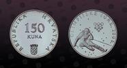 CROATIA 150 Kuna CROATIA , KM# 83 , Silver, 150 Kuna, 2006, Proof, Olympics 2006 - Slalom. Coin in excellent condition! -