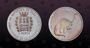 CUBA 5 Pesos CUBA, KM# 405 , Silver, 5 Pesos, 1993, Proof, Apatosaurus. Coin in excellent condition! -