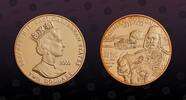 EAST CARIBBEAN STATES 2 Dollars EAST CARIBBEAN STATES, KM# 55 , Copper-Nickel Gold Plated, 2 Dollars, 2003, Proof, Gold Plated Piefort! British Military Leaders -