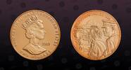 EAST CARIBBEAN STATES 2 Dollars EAST CARIBBEAN STATES, KM# 67 , Copper-Nickel Gold Plated, 2 Dollars, 2003, Proof, Gold Plated Piefort! British Military Leaders -