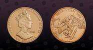 EAST CARIBBEAN STATES 2 Dollars EAST CARIBBEAN STATES, KM# 71 , Copper-Nickel Gold Plated, 2 Dollars, 2003, Proof, Gold Plated Piefort! British Military Leaders -