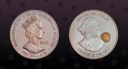 EAST CARIBBEAN STATES 10 Dollars EAST CARIBBEAN STATES, KM# 45 , Silver with Gold Cameo, 10 Dollars , 2002, Proof, Golden Jubilee Monarchs - George III (1760-182 -