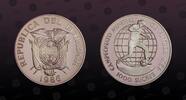 ECUADOR 1000 Sucres ECUADOR , KM# 86 , Silver, 1000 Sucres, 1986, Proof, Championship Soccer. Coin housed in Original Mint capsule! Coin in excellen -