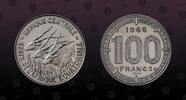 EQUATORIAL AFRICAN STATES 100 Francs EQUATORIAL AFRICAN STATES , KM E6 , Nickel, 100 Francs, 1966, Specimen, Gazelle. Scarce Essai and nice coin! NGC grade these typ -