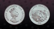 FALKLAND ISLANDS 50 Pence FALKLAND ISLANDS , KM# 26a , Silver, 50 Pence, 1990, Proof, Children's Fund. Scarce silver proof coin in excellent condition! -