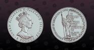 FALKLAND ISLANDS 5 Pounds FALKLAND ISLANDS , KM# 36a , Silver, 5 Pounds, 1992, Proof, 10th Anniversary of Liberation. Coin has been removed from the Natio -