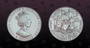 FALKLAND ISLANDS 5 Pounds FALKLAND ISLANDS , KM# 37 , Silver, 5 Pounds, 1992, Proof, 400th Anniversary of First Sighting. Coin in excellent condition! -
