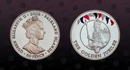 FALKLAND ISLANDS , KM# 73a.1 , Silver, 50 Pence, 2002, Proof, The Golden Jubilee. Multicolored. Coin in excellent condition!