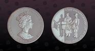 FALKLAND ISLANDS 50 Pence FALKLAND ISLANDS , KM P2 , Silver, 50 Pence, 1992, Proof, 40th Anniversary of Reign. Silver Piefort. Double Thickness. Nice coin -