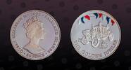 FALKLAND ISLANDS 50 Pence FALKLAND ISLANDS , KM P11 , Silver, 50 Pence, 2002, Proof, The Golden Jubilee. Multicolored. Silver Piefort. Double Thickness. N -