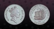FIJI, KM# 69 , Silver, 5 Dollars, 1994, Proof, Queen Mothers London house. Coin in excellent condition!