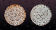 500 Markkaa 1952 FINLAND FINLAND, KM# 35 , Silver, 500 Markkaa, 1952, Mint Strike, Olympics - Helsinki 1952. Coin in excellent condition! 