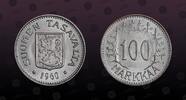 FINLAND, KM# 41 , Silver, 100 Markkaa, 1960, Mint Strike, Coin in excellent condition!
