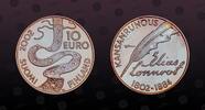 FINLAND 10 Euro FINLAND, KM# 108 , Silver, 10 Euro, 2002, Proof, Elias Lonnrot (1802-1884). Coin in excellent condition! -