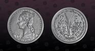 FRENCH EQUATORIAL AFRICA 2 Francs FRENCH EQUATORIAL AFRICA , Gad.9.1; KM PE2 , Aluminum, 2 Francs, 1948, Specimen, Loder's gazelle. Very rare Piefort with Essai c -