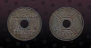 FRENCH INDO-CHINA , KM# 25 , Zinc, Œ Cent, 1943, Mint Strike, Nice coin!