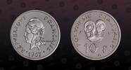 FRENCH POLYNESIA , KM P1 , Nickel, 10 Francs, 1967, Proof, French Polynesia landscape. Scarce proof Piefort. Double Thickness. O