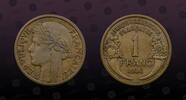 FRENCH WEST AFRICA 1 Franc FRENCH WEST AFRICA , KM# 2 , Aluminum-Bronze, 1 Franc, 1944, Mint Strike, Nice coin! -