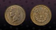 FRENCH WEST AFRICA 5 Francs FRENCH WEST AFRICA , KM# 5 , Aluminum-Bronze, 5 Francs, 1956, Mint Strike, Coin in excellent condition! -