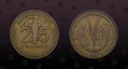 FRENCH WEST AFRICA 25 Francs FRENCH WEST AFRICA , KM# 9 , Aluminum-Bronze, 25 Francs, 1957, Mint Strike, Nice coin! -