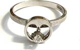 Ring Gr. 56,5 585er Weißgold (14 Karat WG) und Diamant / Brillant 0,08 ct SI TW -