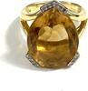 Ring 750er Gelbgold (18 Karat) + Citrin 12,4 ct + 12x Diamant insg. 0,06 ct -