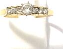 Ring mit 7x Diamant zu gesamt 0,46 ct / 585er Gelbgold (14 Karat GG) / Gr. 57 -