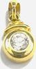 Goldanhänger Zirkonia rund 333 er Gelbgold Anhänger 8 Karat 1,6 cm -