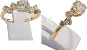 Ring Gr. 66 Verspielter Roségold Ring DQCZ sieben Zirkonia 585 er Gold -