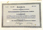 Deutschland Gutschein 10 Reichsmark Kreditbrief Reichsmark Kreditbrief Landwirtschaftlicher Kreditverein Sachsen Dresden 1934 -
