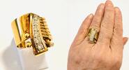 Extravaganter Brillantring Goldring 750 er Gelbgold ca. 1 ct Brillanten Gr. 53 -