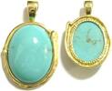 Anhänger Anhänger Türkis oval Cabochon Sogni d'Oro 375er Gelbgold -