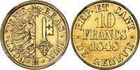 Suisse or 1848 Genève - 336 ex. - NGC UNC 10 francs  