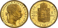 Hongrie 20 francs 20 francs / 8 forint en or «Fiume» - 1891 KB Kremnitz ... 1250,00 EUR  Excl. 18,00 EUR Verzending