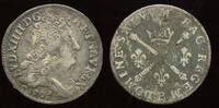 France 10 Sols aux insignes Louis XIV (1643-1715) Rouen mint -