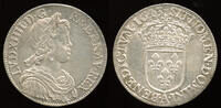 France 1/2 Ecu à la mèche courte Louis XIV (1643-1715) Paris mint -