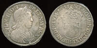 France 1/2 Ecu à la mèche longue Louis XIV (1643-1715) Angers mint -