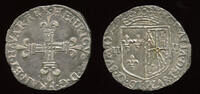 France 1/4 d'écu de Navarre Henry IV (1589-1610) -