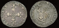 France 1/4 d'écu de Navarre Henry IV (1589-1610) -